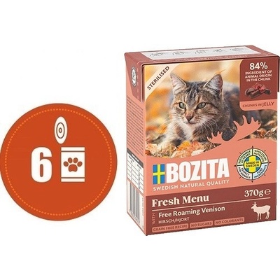 Bozita Cat Fresh Menu Sterilised kousky v rosolu se zvěřinou 6 x 370 g