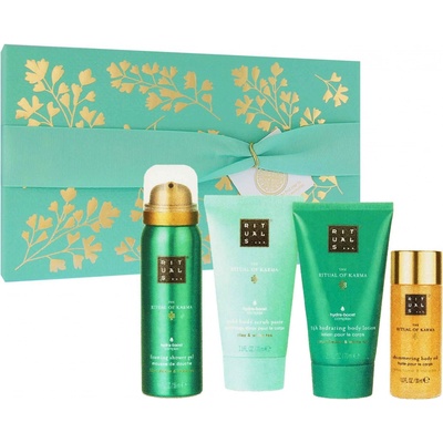 Rituals The Ritual Of Karma sprchová pena 50 ml + telový peeling 70 ml + telový krém 70 ml + telový olej s trblietkami 30 ml