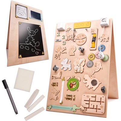 Kik KX4627 Dřevěná oboustranná manipulační tabule ZOO zvířata