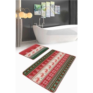 Mila Home Кадифени килими за баня в комплект 2 бр. 60x100 cm Merry Christmas - Mila Home (PaspasTakimi-2li-Set111)