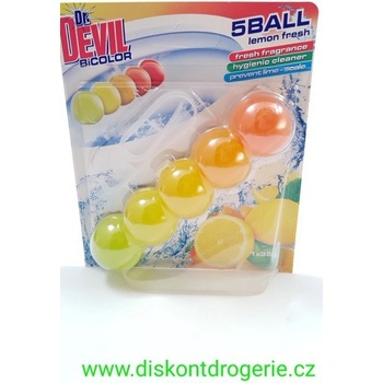 Dr. Devil BiColor 5Ball WC závěs Lemon Fresh 35 g