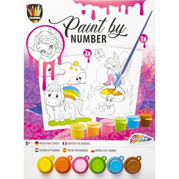 GRAFIX Malování podle čísel 2 listy A4 Jednorožec a víla