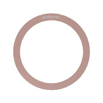 Метален пръстен, съвместим с MagSafe за iPhone и други мобилни устройства - Mageasy HOOP MagSafe Adhesive Ring (розов) (MHDIHD062PK22)