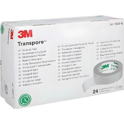 3M Transpore Papírová chirurgická páska 1,25 cm x 9,15 m 24 ks transparentní