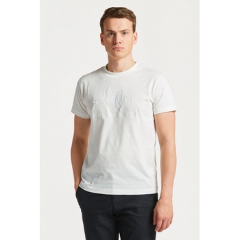 Gant tričko REG TONAL SHIELD SS T-SHIRT bílá