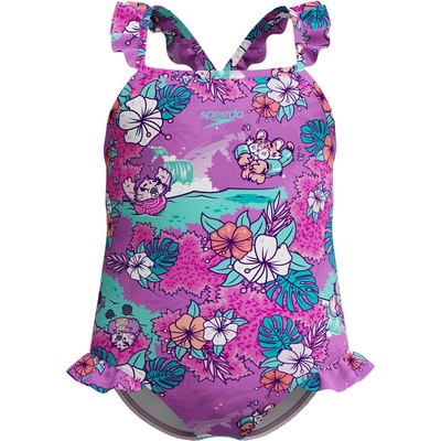 Speedo Цял бански girls learn to swim printed frill