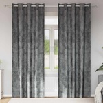Pure Line Home Кадифени завеси в цвят тъмносив с метални халки, 2 бр. , 140 x 245 см