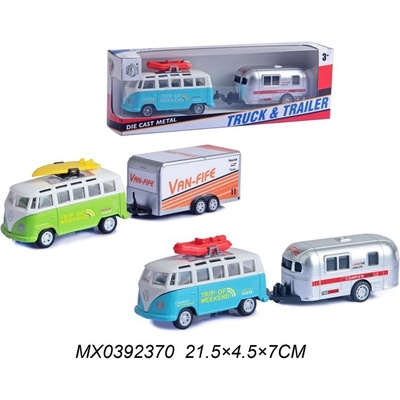 Alltoys Minibus s přívěsem, modrý