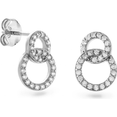 Again Jewelry Slušivé stříbrné náušnice s kubickými zirkony AJNS0018