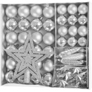 MagicHome Gulesada 50 ks 4-5 cm strieborné hviezda girlanda šiška na vianočný stromček