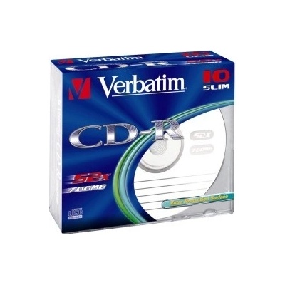 Verbatim CD-R 700MB 52x, AZO, slim box, 10ks (43415) – Zboží Živě