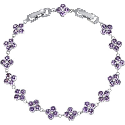 CRYSTalp Krásný náramek s fialovými kytičkami 22289.VIO.R