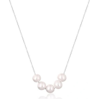 JwL Luxury Pearls Jemný strieborný náhrdelník s pravými riečnymi perlami JL0782