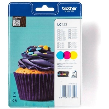 Brother LC123 Оригинално мастило (циан, магента, жълт) (obi lc123rbwbp-pack 16675)