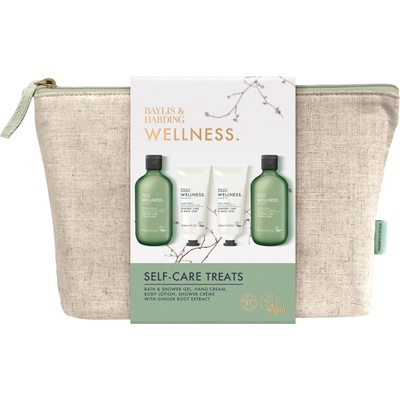 Baylis & Harding Wellness. sprchový gél 300 ml + sprchový krém 300 ml + krém na ruky 130 ml + telové mlieko 130 ml + kozmetická taštička dámska 1 ks