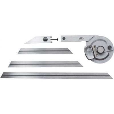 KINEX K-MET Úhloměr s lupou a čtyřmi pravítky 80 150 195 a 300mm pn251624 1093