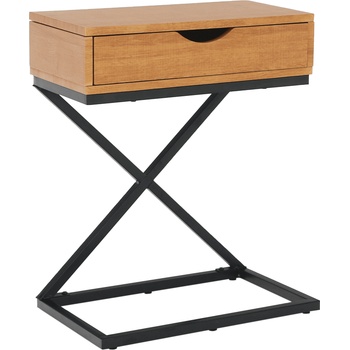 Помощна масичка нощно шкафче Vired дъб и черно