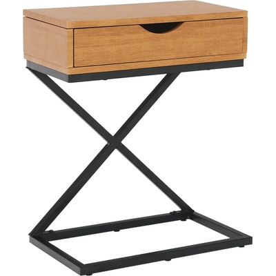 Помощна масичка нощно шкафче Vired дъб и черно