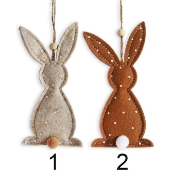 Zajíc závěs filc 14,5cm mix