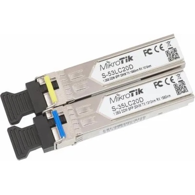 MikroTik Оптичен модул MikroTik S-3553LC20D, 1.25G SFP, SM, 20km 1310nm-1550nm, 2бр (S-3553LC20D)