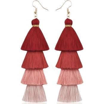 HARAHU Обици qu-32604 - Червен kp32604 (qu-32604)