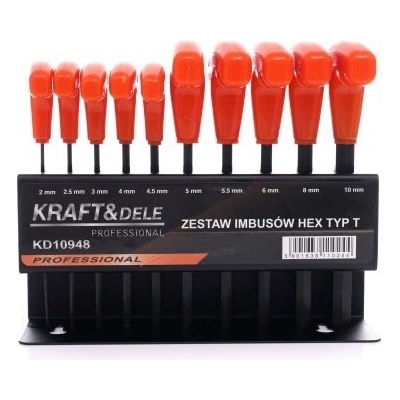 Kraft & Dele Sada imbusových kľúčov T 2-10mm 10ks KD10948
