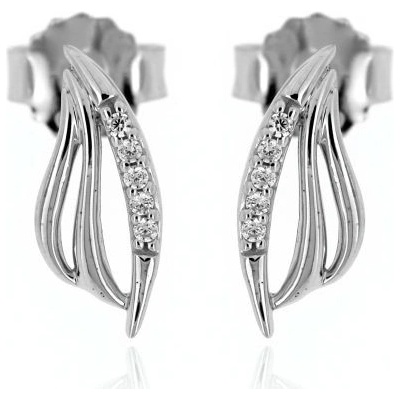 Zlatnictví U Kostela náušnice lístečky s kamínky 7246