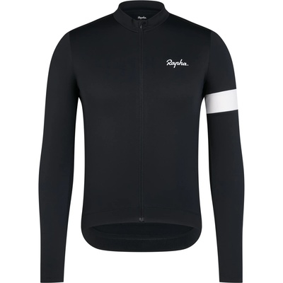 Rapha Мъжка фланелка с дълъг ръкав за колоездене Rapha Core Thermal Long Sleeve Jersey Cycling jersey - Black / White - размер XS (056-3830-0112)
