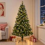 vidaXL С изкуствено коледно дърво 180 см 300 LED светодиода Топло бяло (3461317)