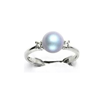 Čištín Zlatý prsten Swarovski perla Iridescent light blue bílé i žluté zlato T 1207