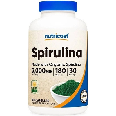 Nutricost Spirulina, 3000 mg, 180 капсули, Nutricost (57212 (471101) NC)