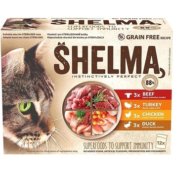 Shelma 4 druhy mäsa 12 x 85 g