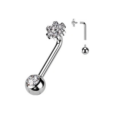 Šperky4U Christina piercing TITAN kytička KT007-C
