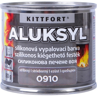 Kittfort Aluksyl Vypaľovacia silikónová farba 80 g 0910 Strieborná