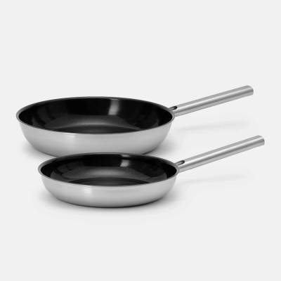 Sada panvíc Lucca 4.0 Standard ø 26 cm + ø 30 cm 2 diely - Nepriľnavé nerezové beznitové panvice s keramickým povrchom z viacvrstvovej nerezovej ocele