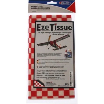 Deluxe Materials Eze Tissue хартия за опаковане 13.5g/m2 75x50cm карирана червена (3бр)