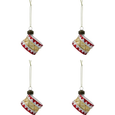 House Doctor Vianočná ozdoba Tambur Red Gold – set 4 ks