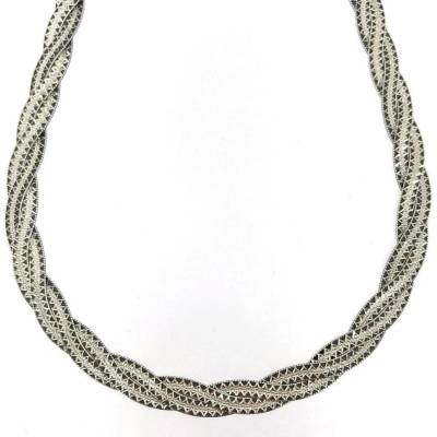 InfinitySilver Strieborný náhrdelník splietaný čierno strieborný 1494040BL50