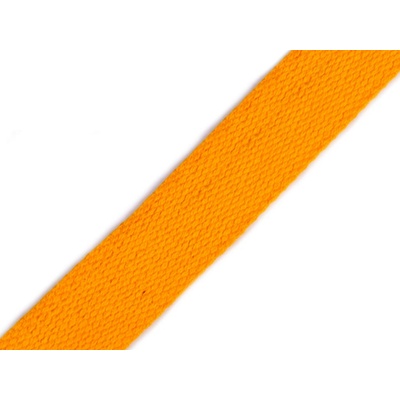 Bavlněný popruh šíře 25 mm oranžová střední 5 m