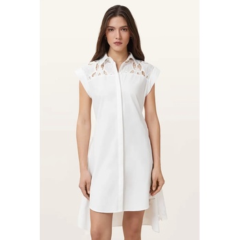 AllSaints Памучна рокля AllSaints ZOLA в бяло къса със стандартна кройка W129DC (W129DC)