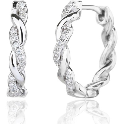Bealio 14179 stříbrné náušnice TWIST zirkon 03-14179-4291