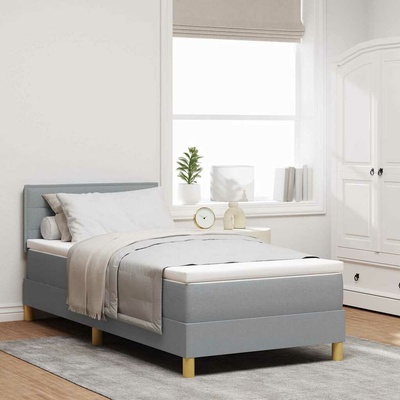 vidaXL s boxspringem s matrací Světle šedá textil