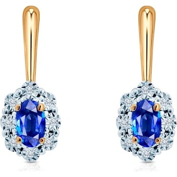 SAVICKI Обеци Savicki: двуцветно злато, сини сапфири, диаманти