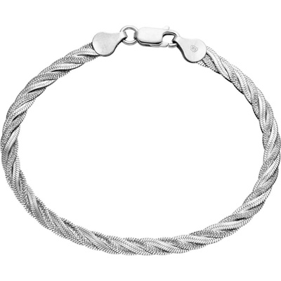 Bealio 12081 stříbrný náramek PLETENÝ 4 mm 19 cm 03-12081-1799