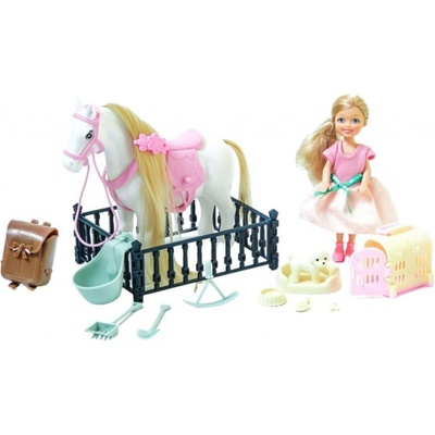Alltoys Hrací set koník s bábikou a mačičkami