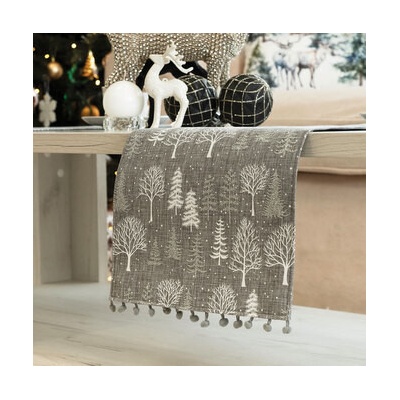 Mybesthome Vánoční ubrus běhoun MAGIA III. šedá 24x90 cm cena za 1 kus běhounu