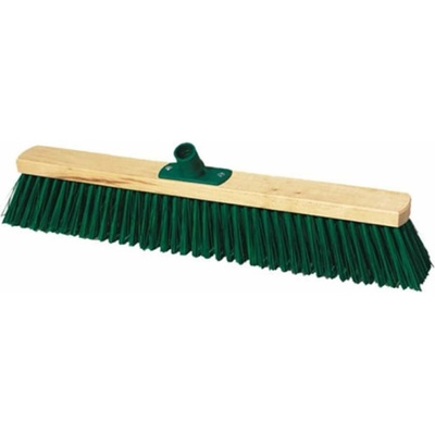 York Метла York, индустриална, дървена, с конусовидна резба, 50 cm, зелена