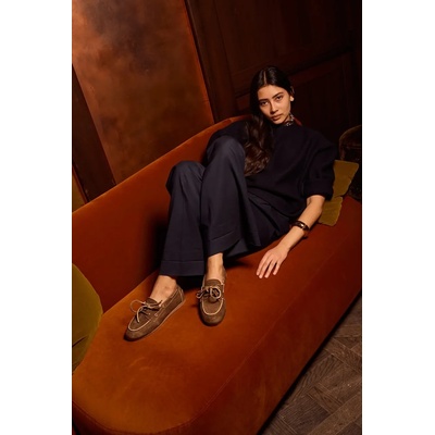 Posa мокасини дамски от велур Boat Loafer (PW27.201)