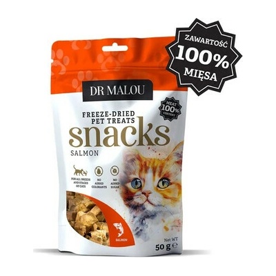 DR MALOU Mäsové kocky 100% lyofilizovaného mäsa lososa 50 g