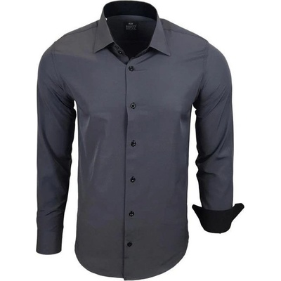 Rusty Neal pánská košile dlouhý rukáv slim fit R-44 tmavě šedá